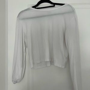 White long sleeve top
